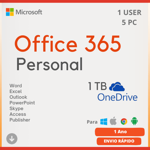 Office 365 licença original para 5 dispositivos com 1TB OneDrive 1 ano — Digital Licenças