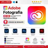 Adobe Fotografia 2026 20 GB - Código de Resgate