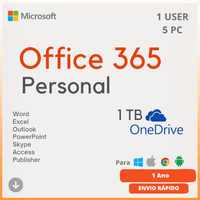 Office 365 para 5 Dispositivos + 1 TB OneDrive 1 Ano